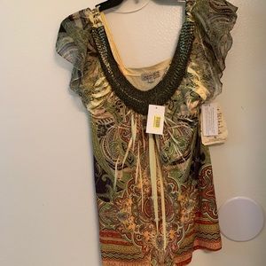 Soft vibrant colored blouse